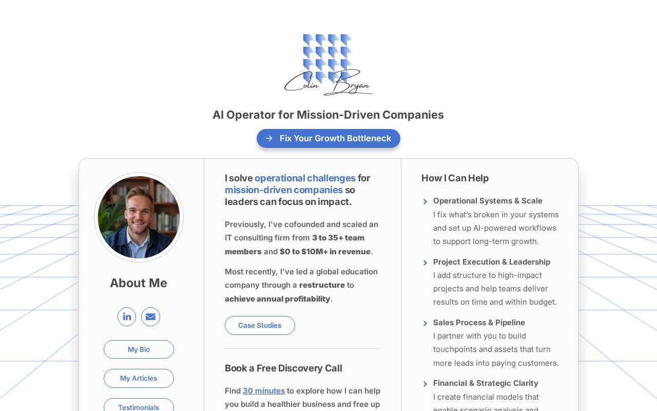 Colin Bryan - AI Operator for Mission-Driven Companies
